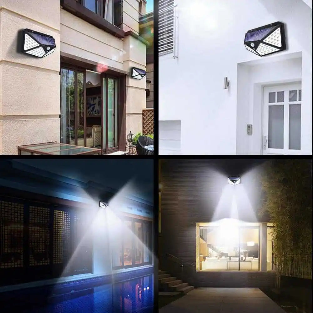 Solar Security Light, 100 LED, IP65 Waterproof