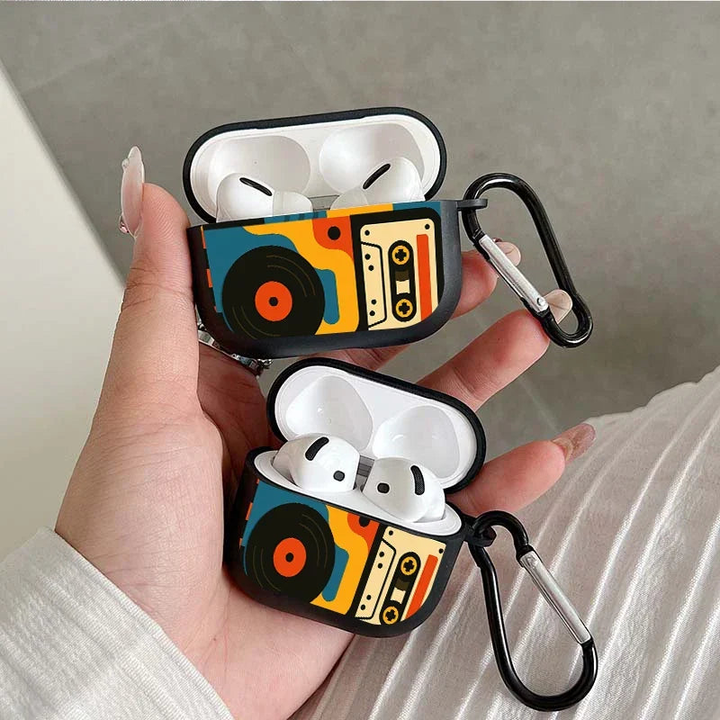 Retro Music Print Case for AirPods, Six Model Fits
