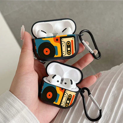 Retro Music Print Case for AirPods, Six Model Fits