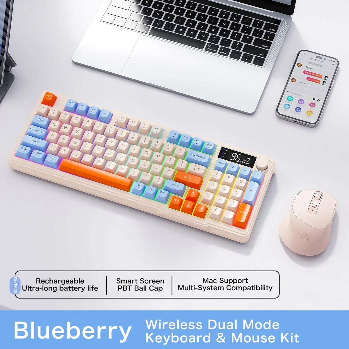 M96 Bluetooth Mechanical Keyboard with Display Screen