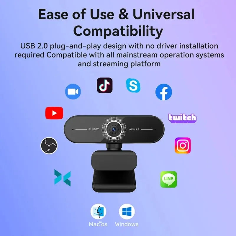 4K Autofocus USB Webcam with 1080P and 2K Modes