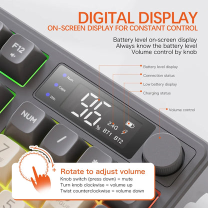 M96 Bluetooth Mechanical Keyboard with Display Screen