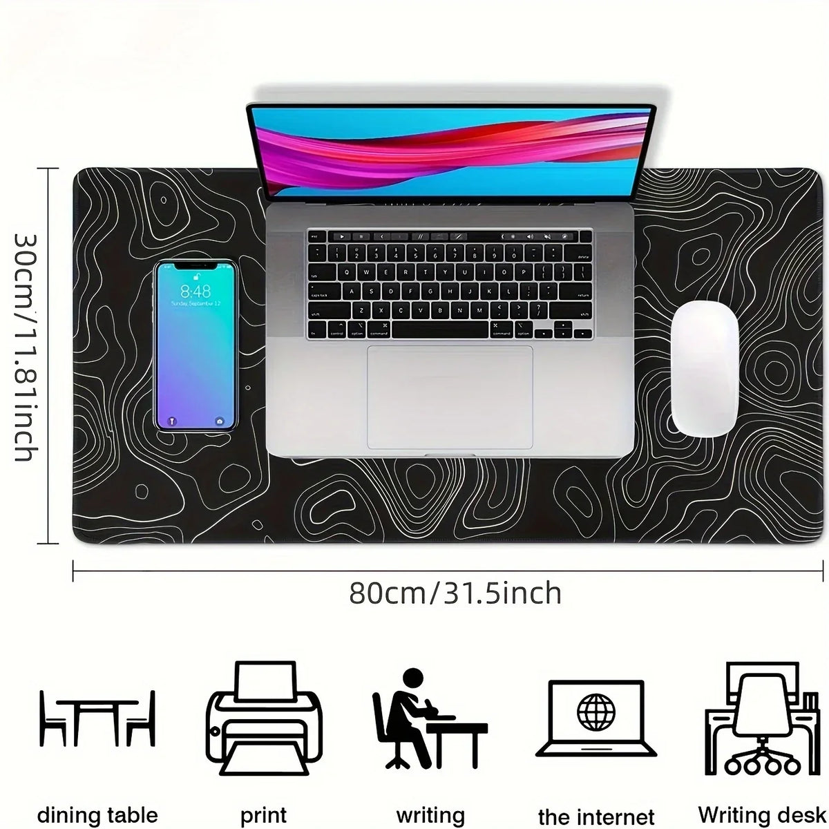 Large Gaming Mouse Pad with Stitched Edges, Five Sizes