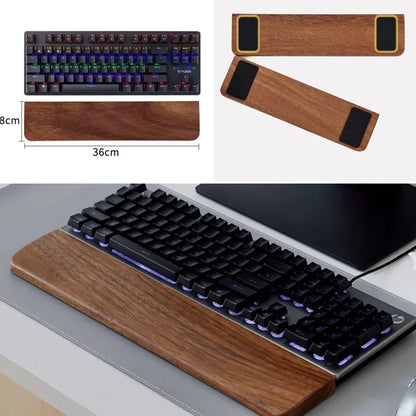 Walnut Wood Keyboard Wrist Rest, Five Sizes