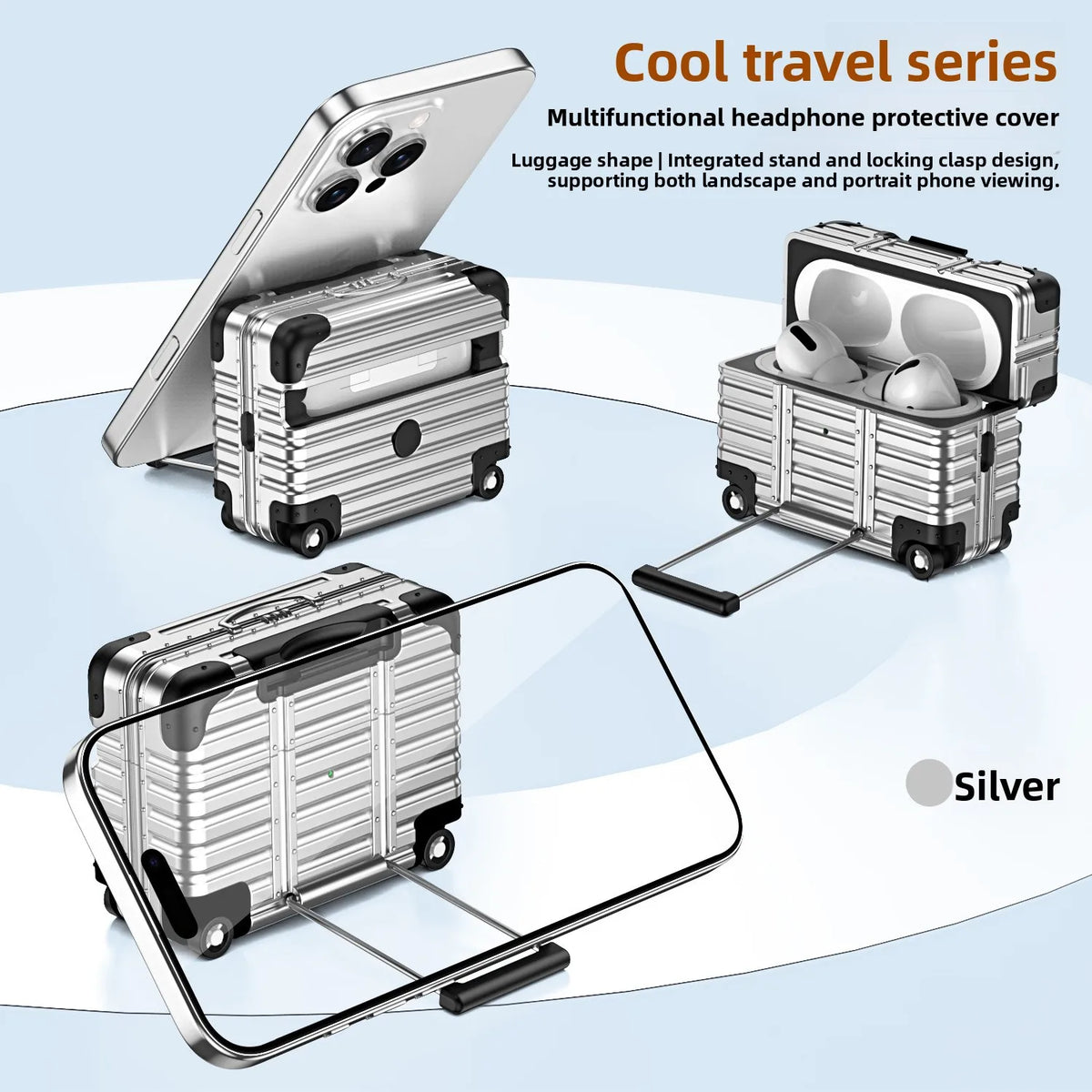 Suitcase Style Case for AirPods, Three Model Fits