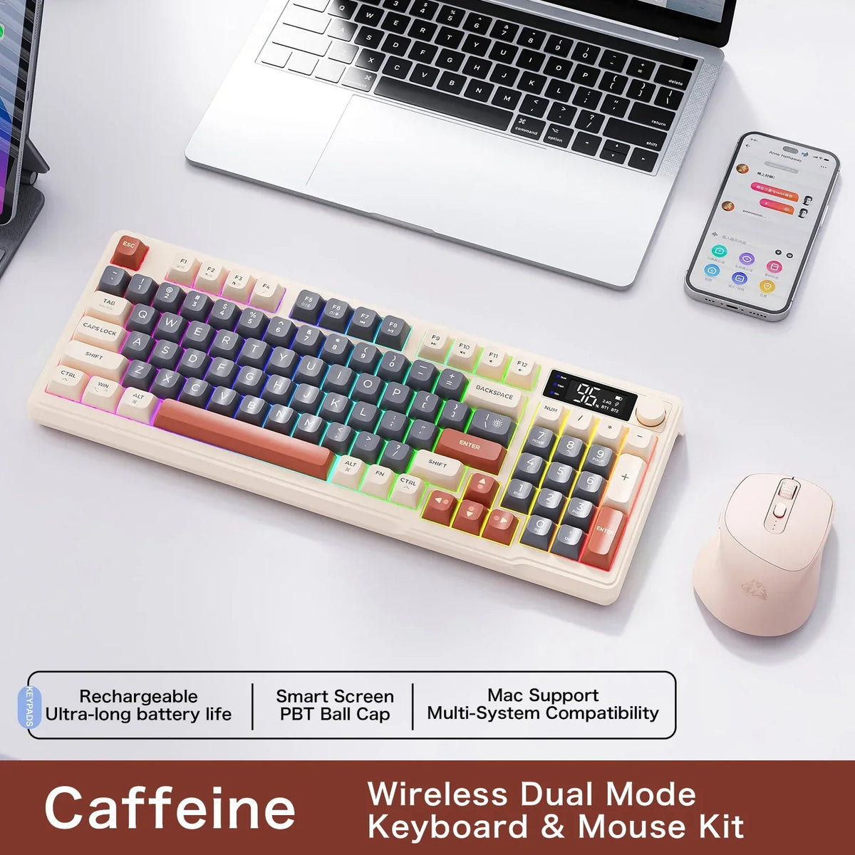 M96 Bluetooth Mechanical Keyboard with Display Screen